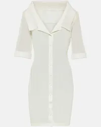 Jacquemus Hemdblusenkleid La Mini Robe Manta aus Jersey Weiss