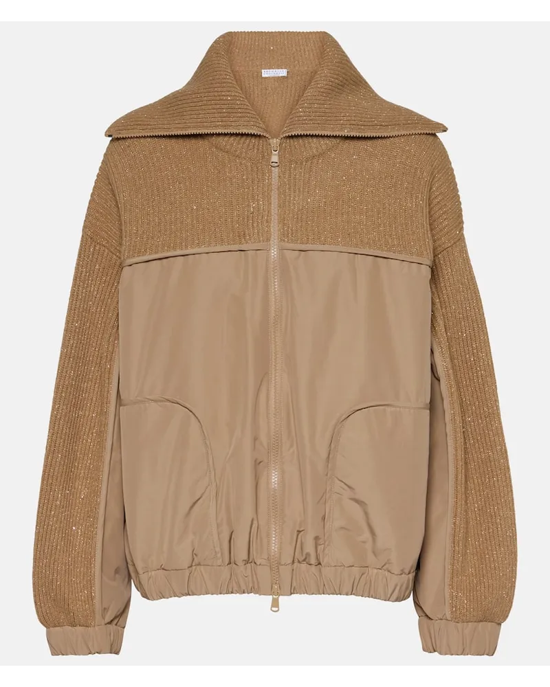 Brunello Cucinelli Jacke aus einem Kaschmirgemisch Braun