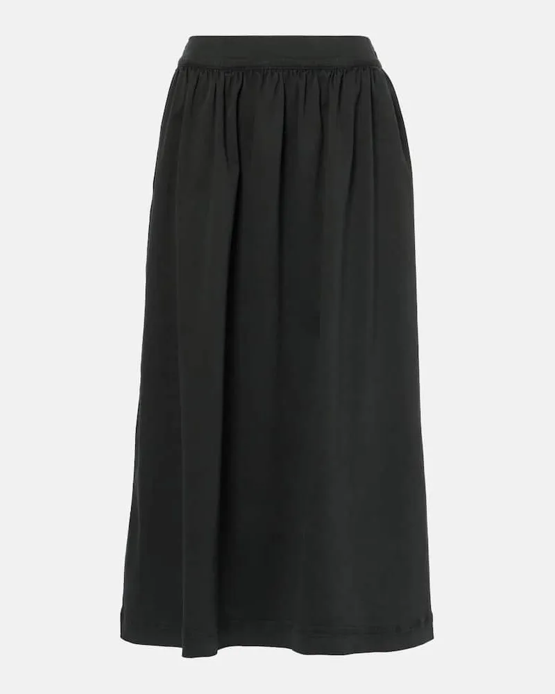 Velvet Midirock Sophia aus Twill Schwarz