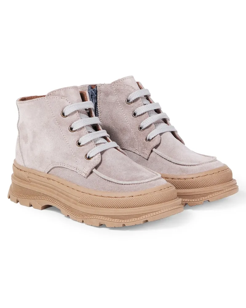 Pepe Jeans PèPè Schnürstiefel aus Veloursleder Pink