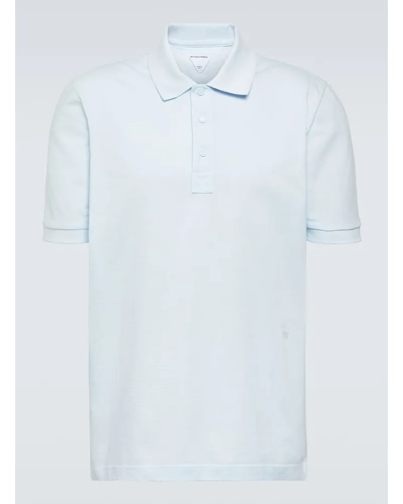 Bottega Veneta Polohemd aus Baumwoll-Piqué Blau