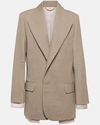 Victoria Beckham Blazer aus Schurwolle mit Satin Grau