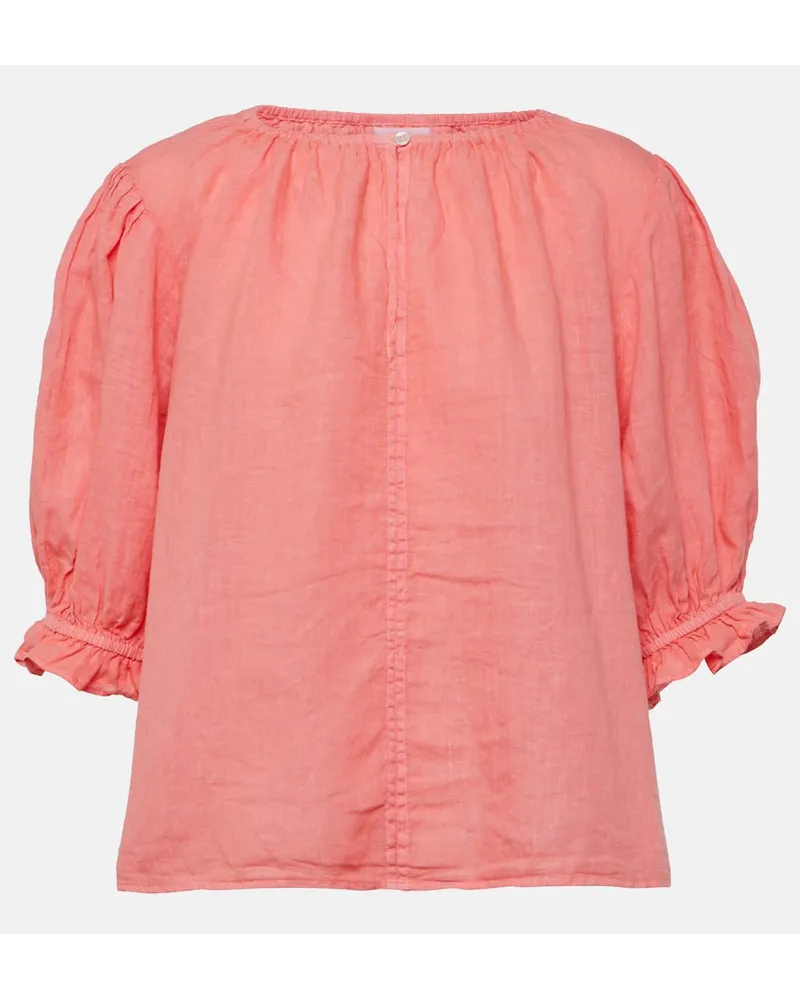 Velvet Top aus Leinen Pink