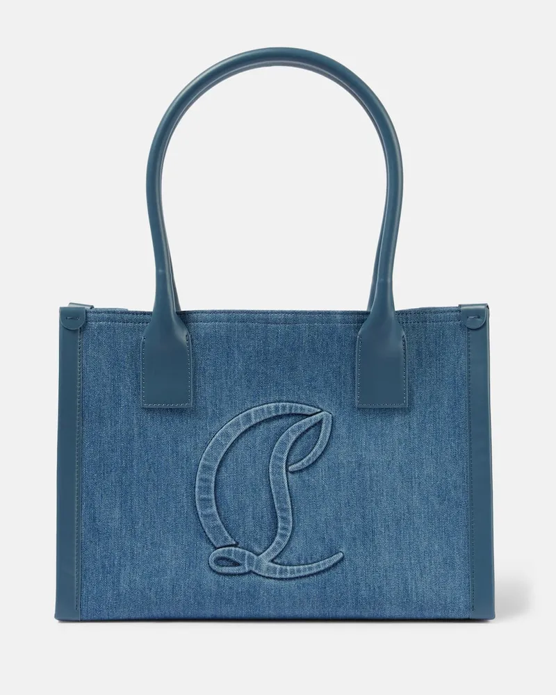 Christian Louboutin Tote By My Side E/W Large aus Denim Blau