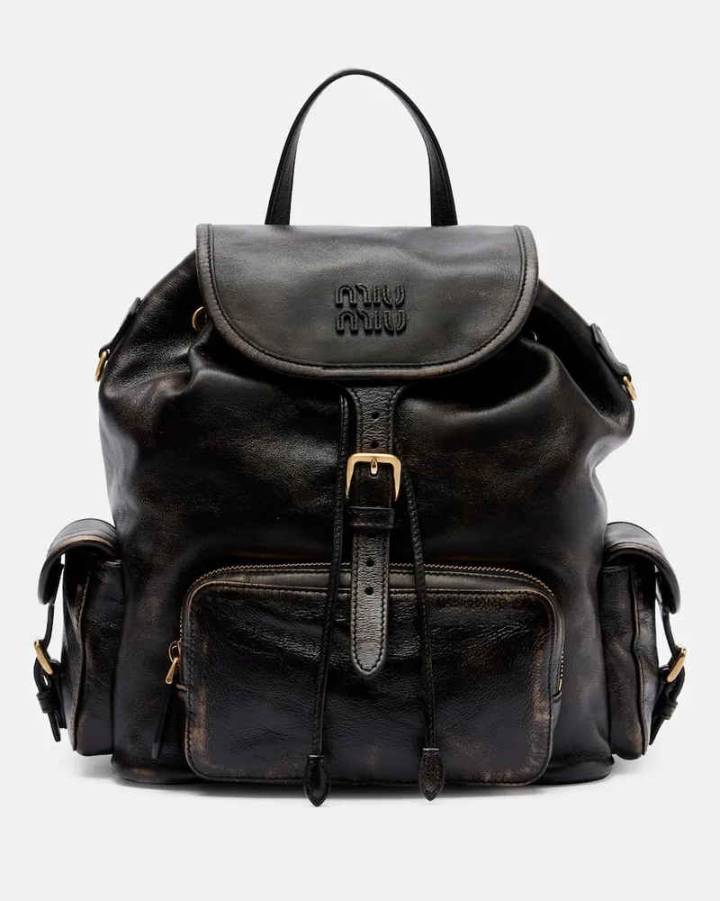 Miu Miu Rucksack aus Leder Braun