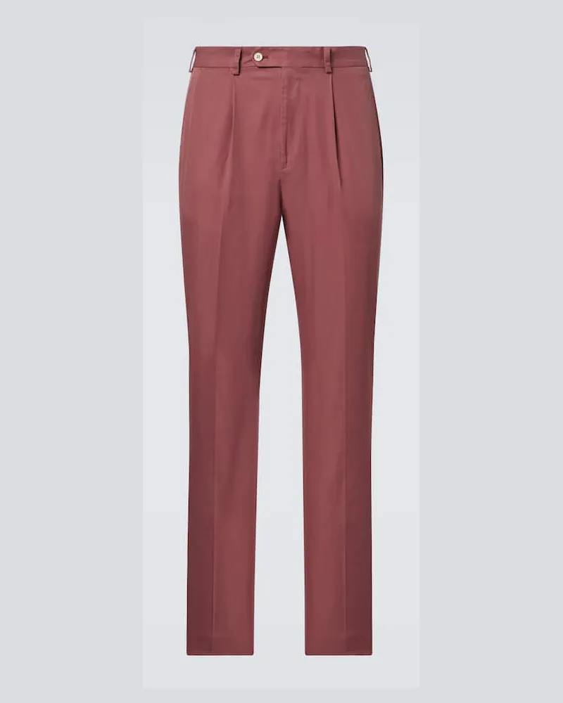 Dunhill Gerade Hose aus Baumwolle Rot