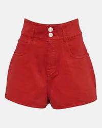 Alaïa Alaia High-Rise Shorts aus Baumwolle Rot