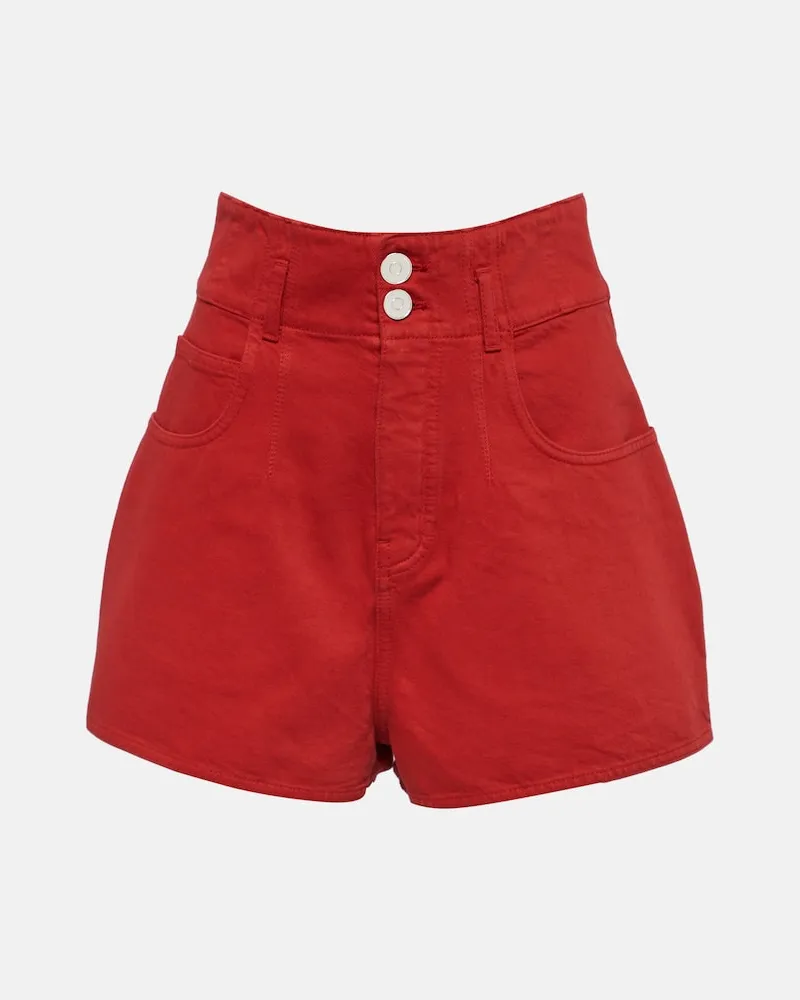 Alaïa Alaïa High-Rise Shorts aus Baumwolle Rot