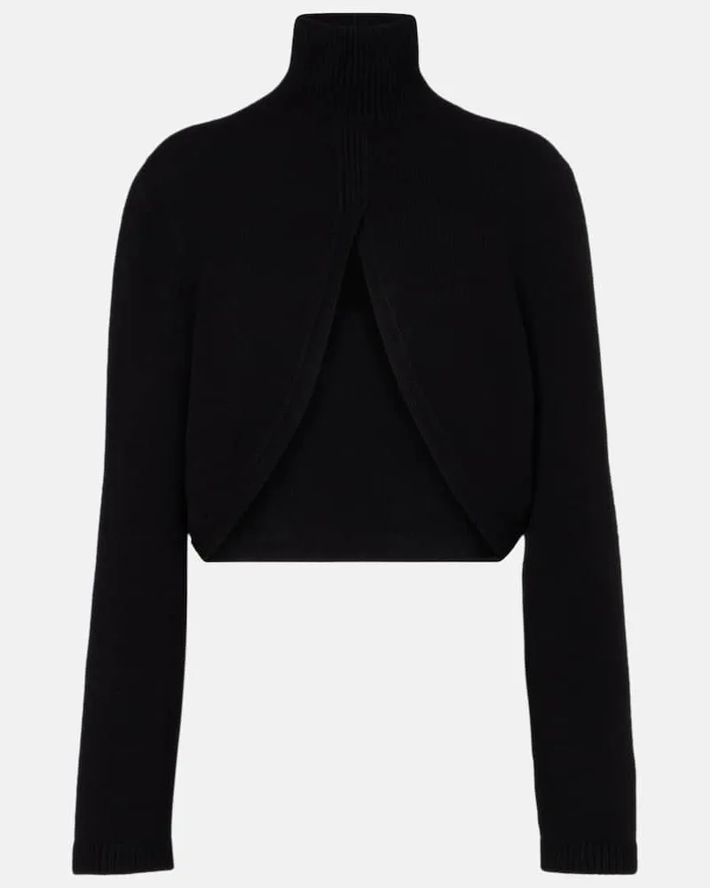 Alaïa Alaïa Cropped-Pullover aus einem Kaschmirgemisch Schwarz