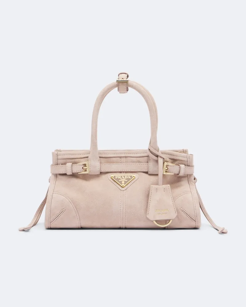 Prada Henkeltasche Prada Bonnie Mini aus Veloursleder Beige