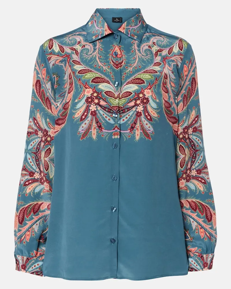 Etro Hemd aus Seide Blau
