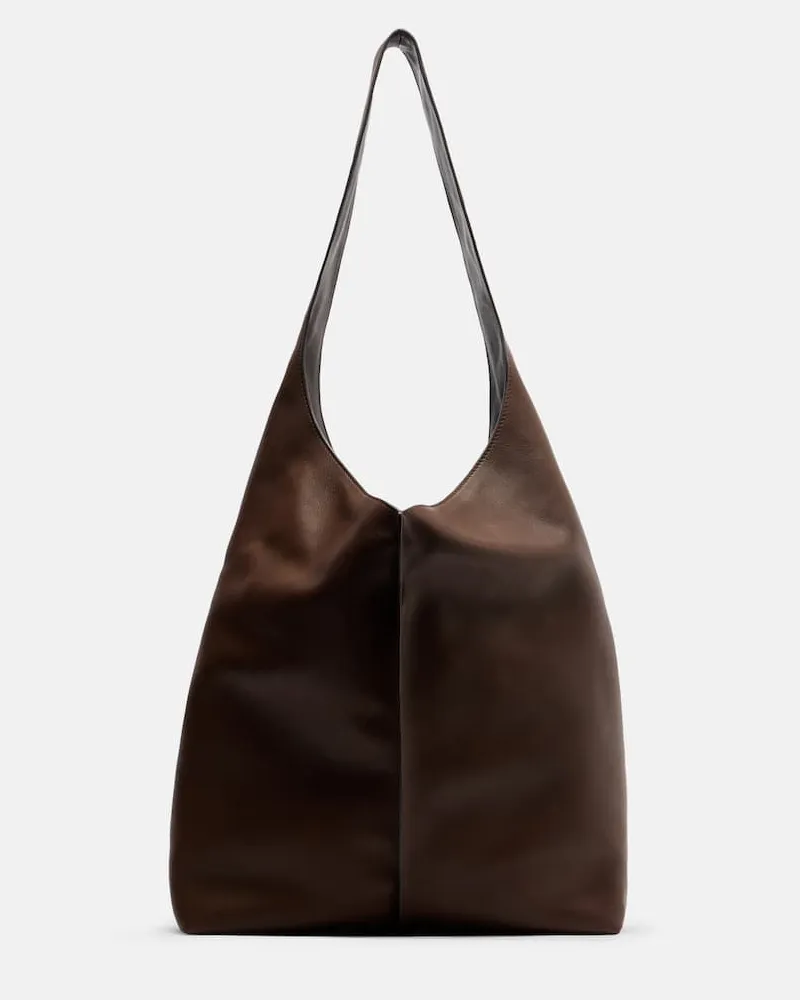 The Row Schultertasche Bindle Medium aus Leder Braun