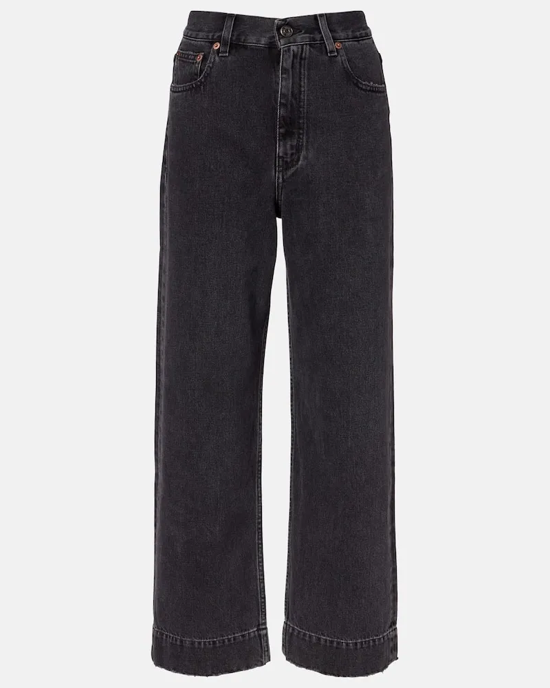 Chloé Chloé High-Rise Wide-Leg Cropped Jeans Schwarz
