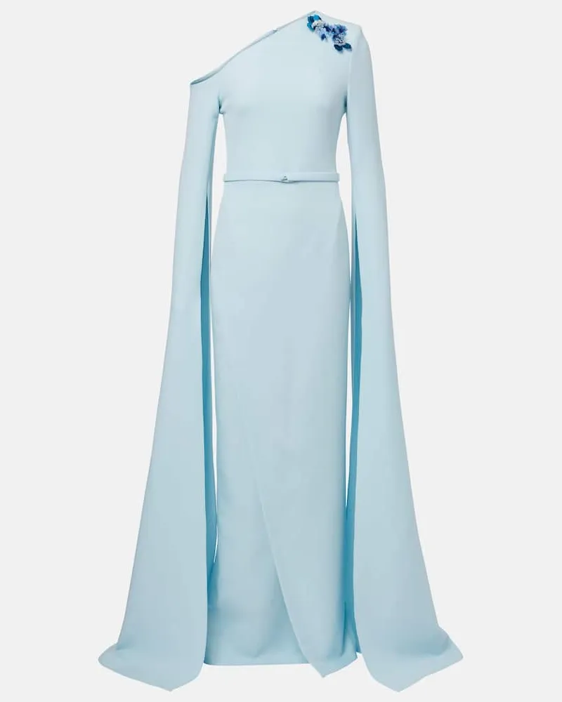 Safiyaa Verzierte Robe Rinna aus Crêpe Blau