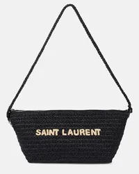 Saint Laurent Schultertasche Le Rafia Schwarz