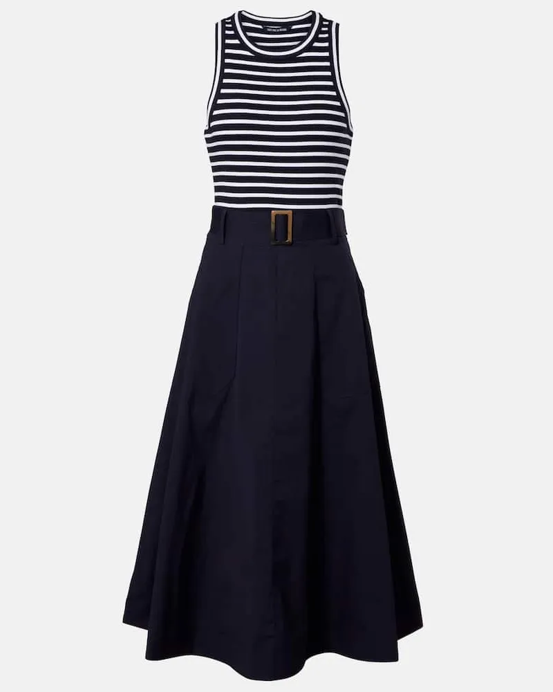 Veronica Beard Midikleid aus einem Baumwollgemisch Blau