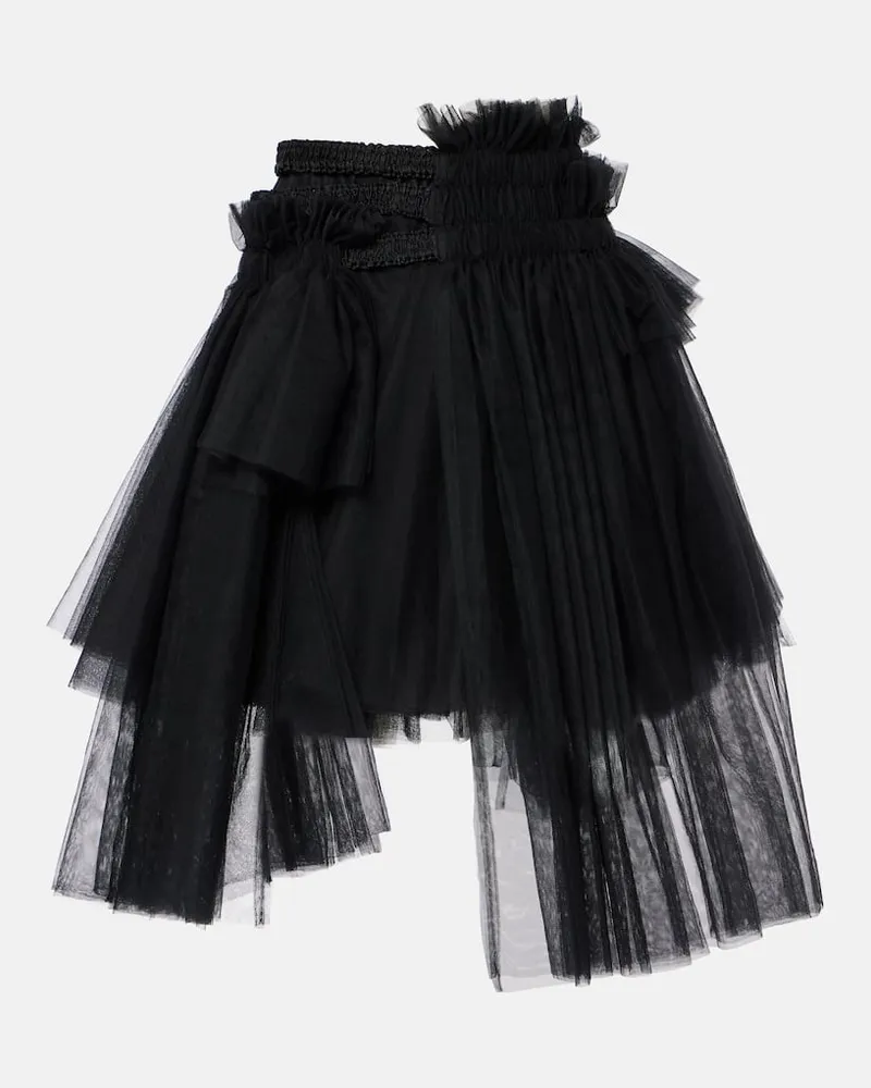 Noir Kei Ninomiya Midirock aus Mesh Schwarz