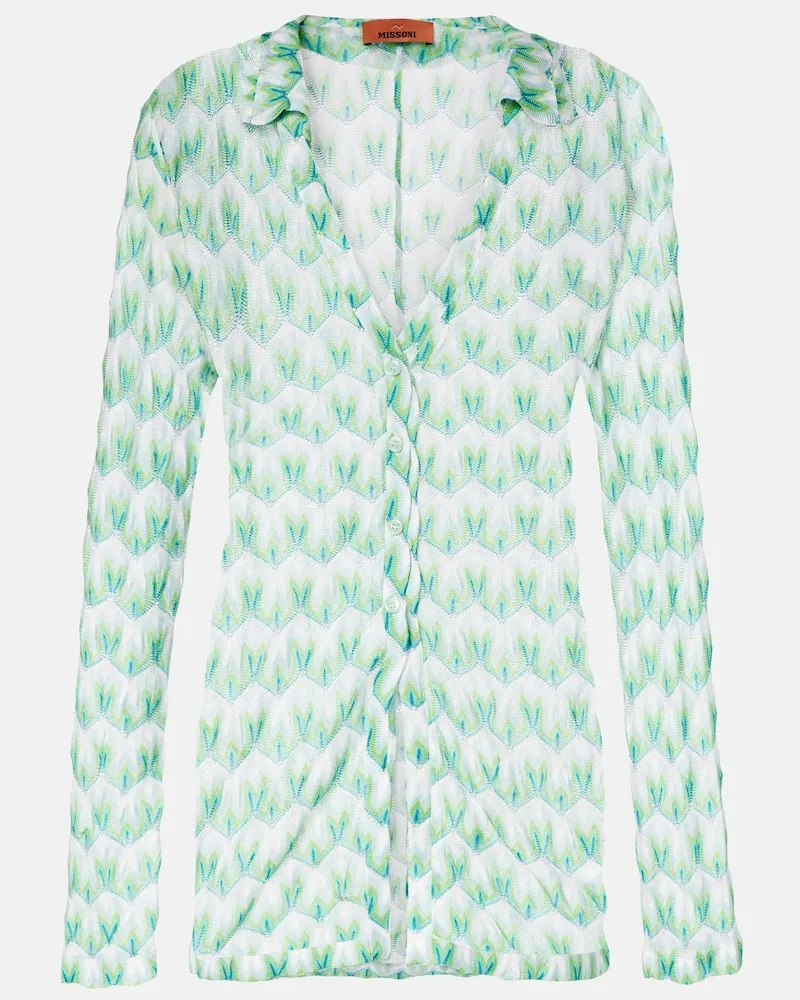 Missoni Bluse aus Häkelstrick Grün