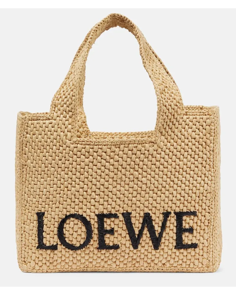 Loewe Paula's Ibiza Tote Bag Small aus Raffiabast Beige