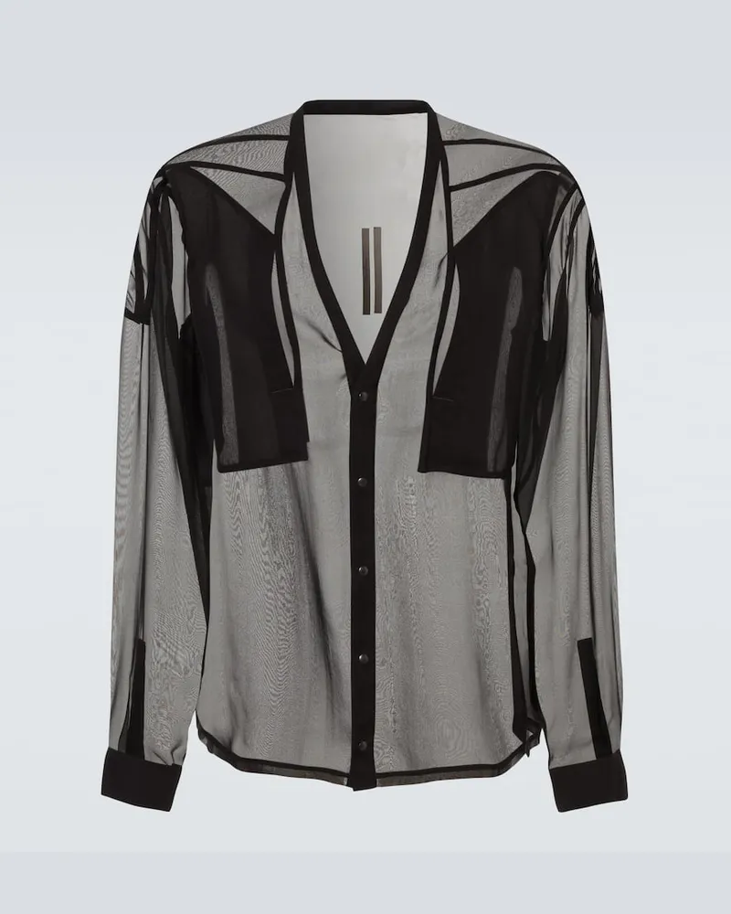 Rick Owens Hemd aus Seide Schwarz