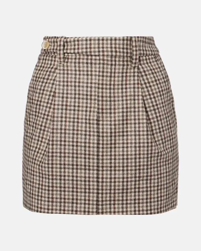 Brunello Cucinelli Minirock aus Schurwolle Braun
