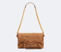 Schultertasche Le City aus Veloursleder