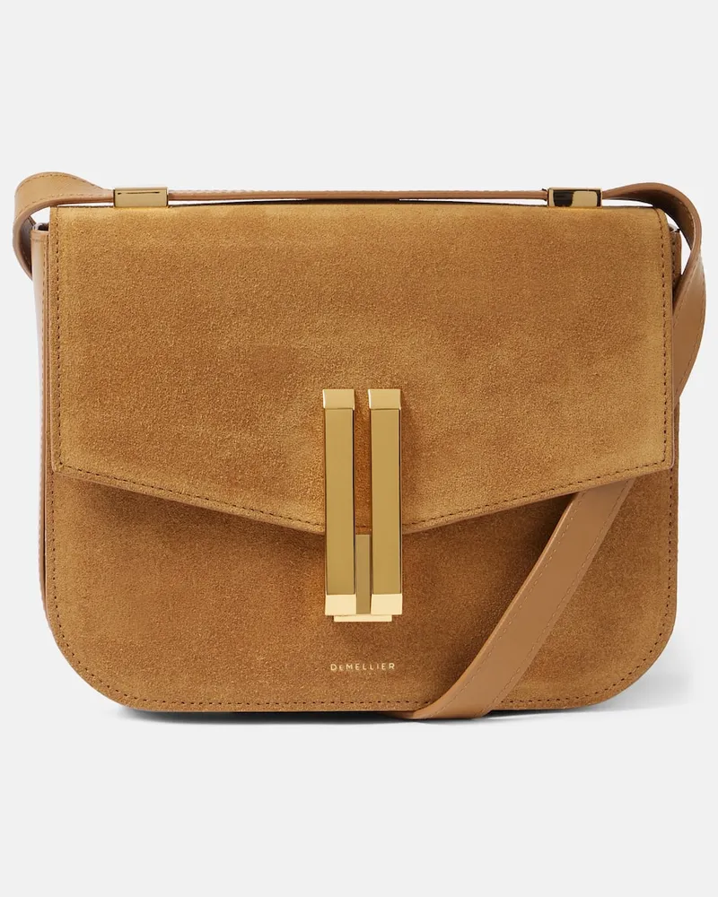 DeMELLIER Schultertasche Vancouver Small aus Veloursleder Braun