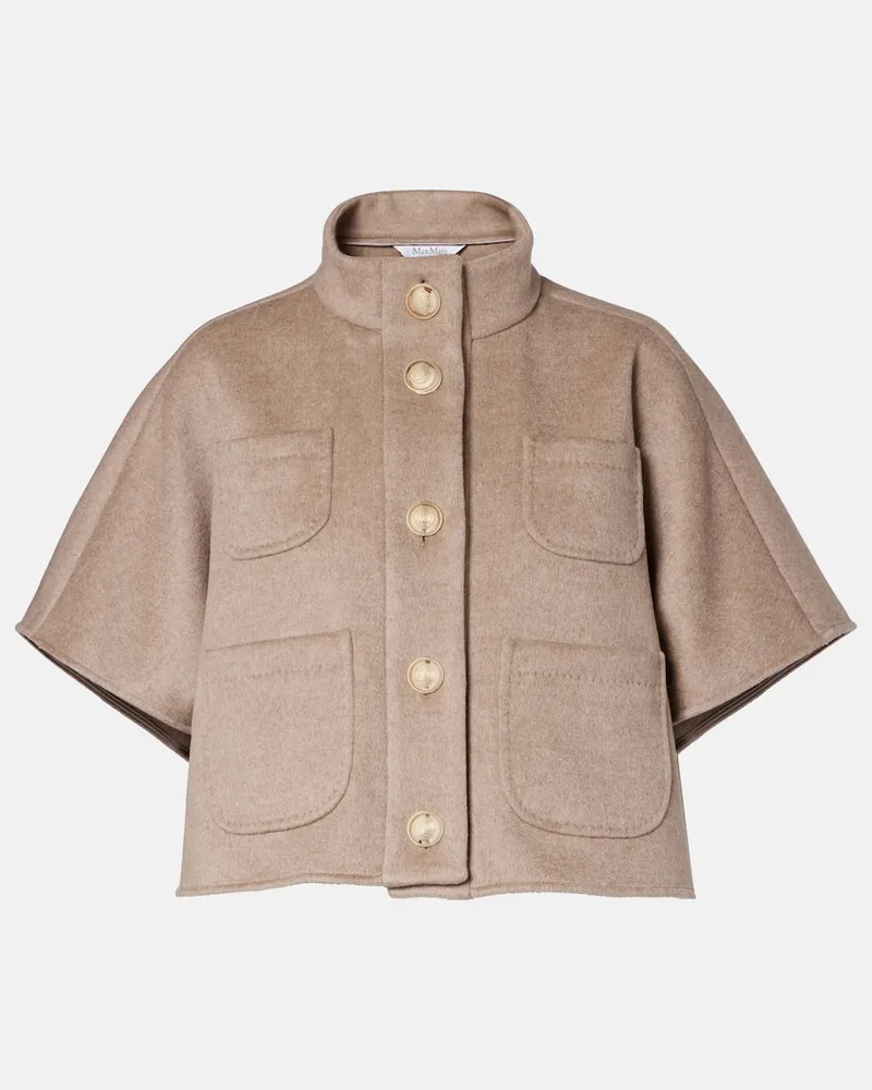 Max Mara Cape aus Kaschmir Beige