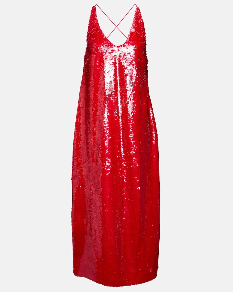 Ganni Midikleid Rosa