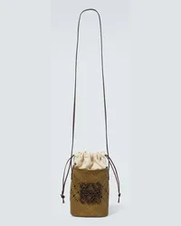 Loewe Paula's Ibiza Bucket-Bag Ajoure Anagram aus Raffiabast Gruen