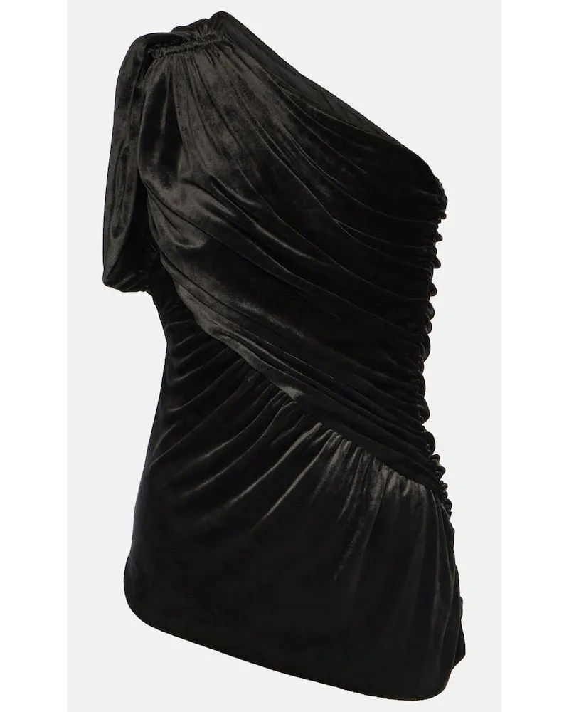 Rick Owens Lilies One-Shoulder-Top Amira aus Samt Schwarz
