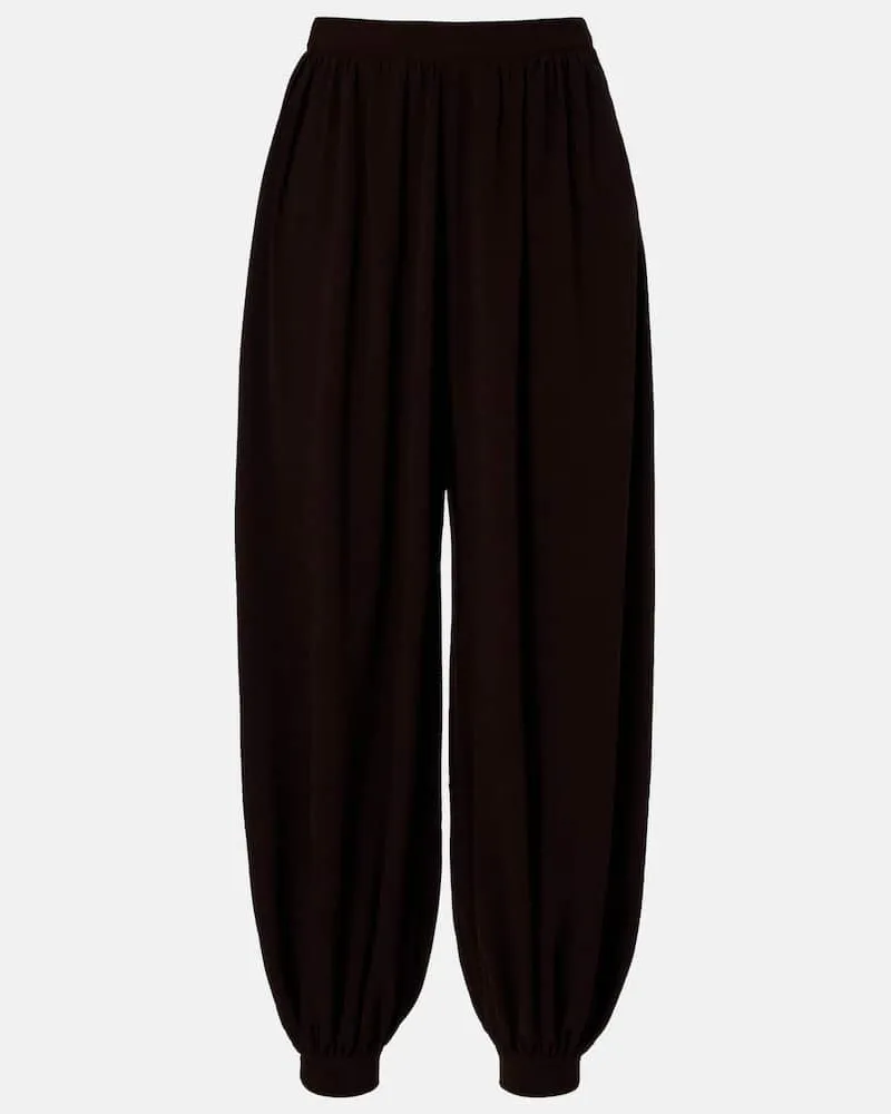 ROTATE Birger Christensen Weite Hose aus Jersey Braun