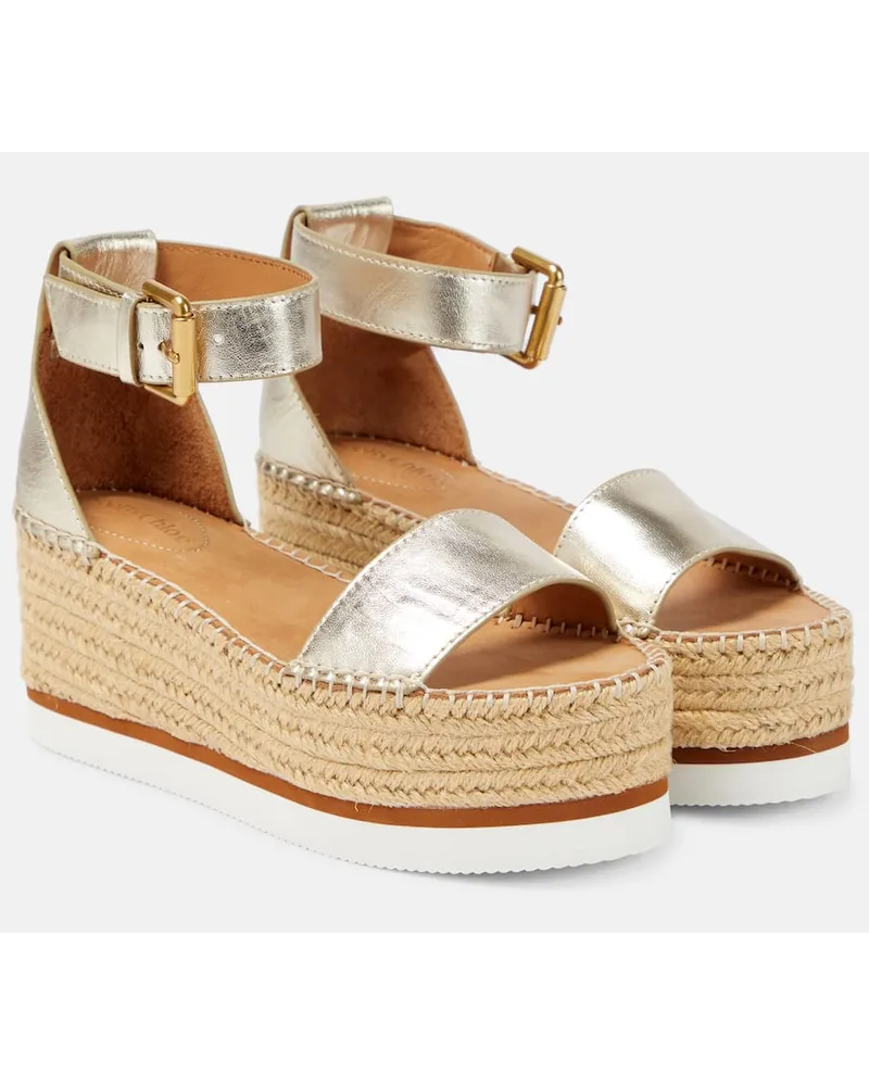 See by Chloé See By Chloe Espadrille-Sandalen Glyn aus Leder Metallic