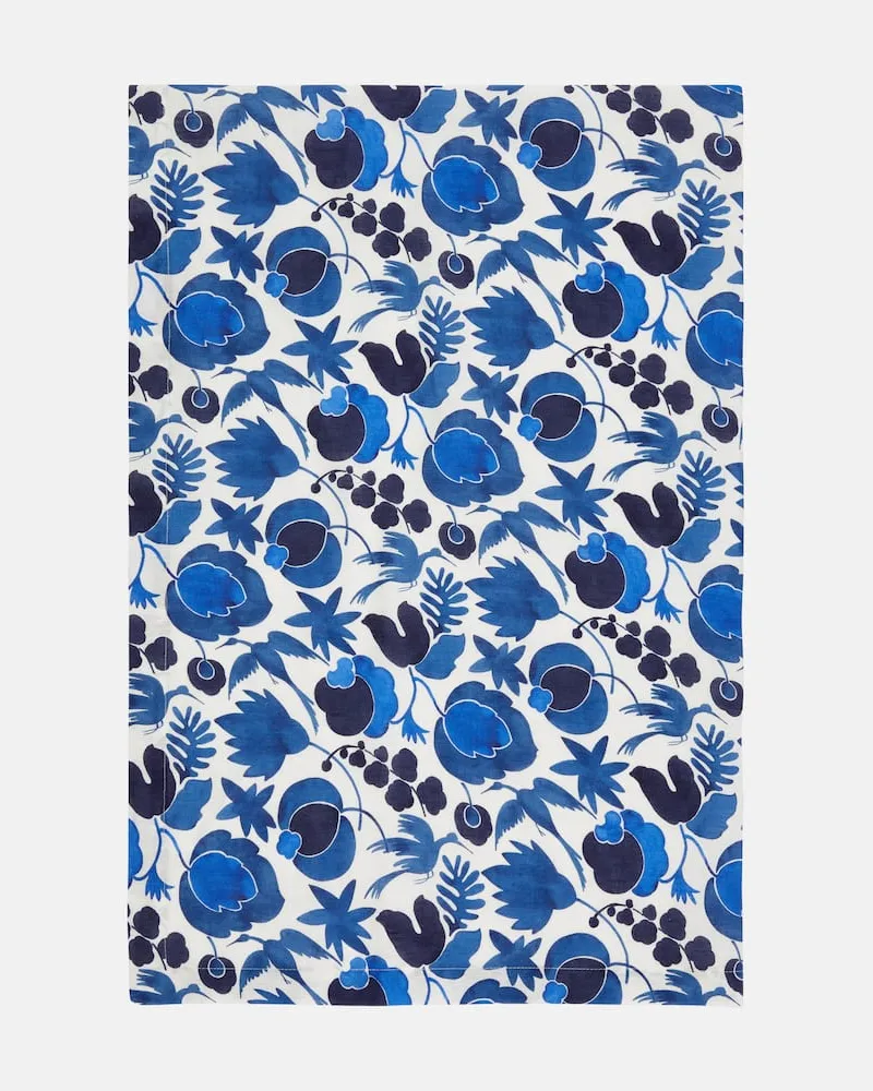 La DoubleJ Tischdecke Wildbird Blu Medium Multicolor