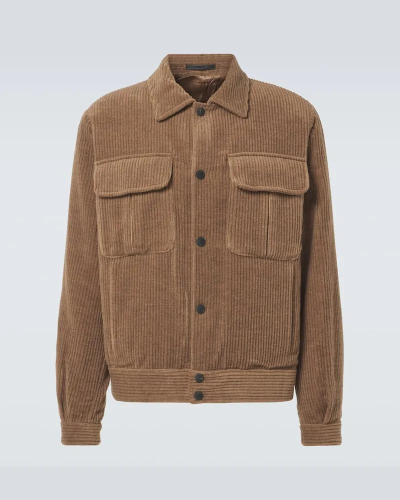 Giorgio Armani Blouson aus Wolle und Kaschmir Braun