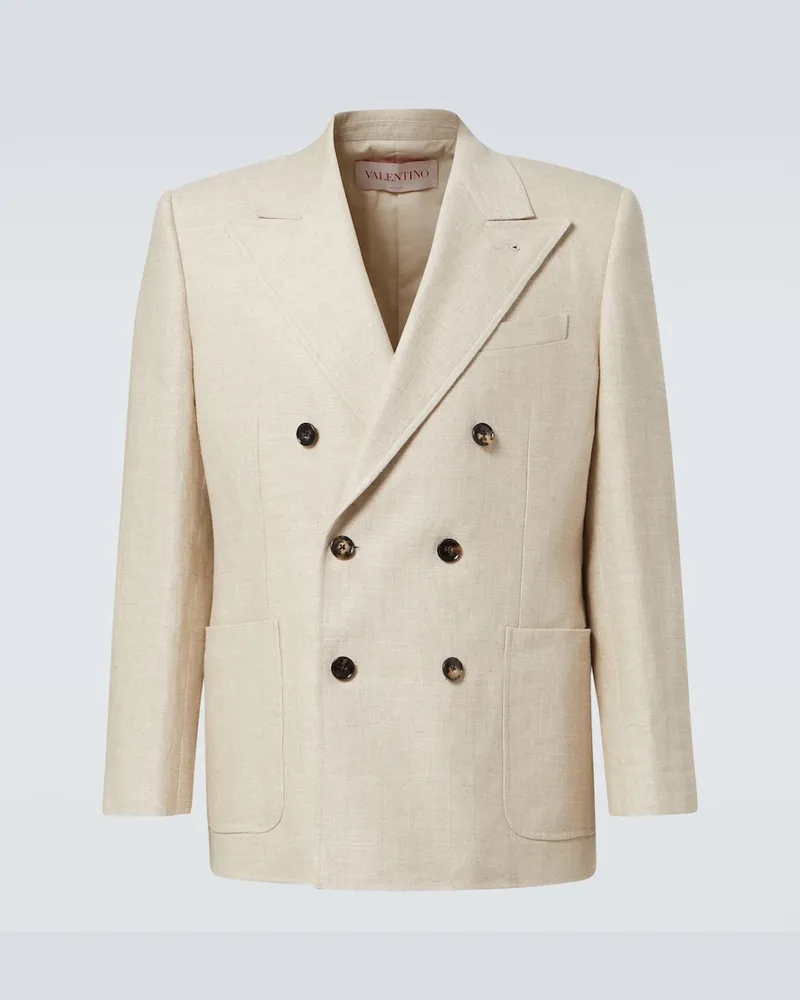 Valentino Garavani Blazer aus einem Leinengemisch Beige