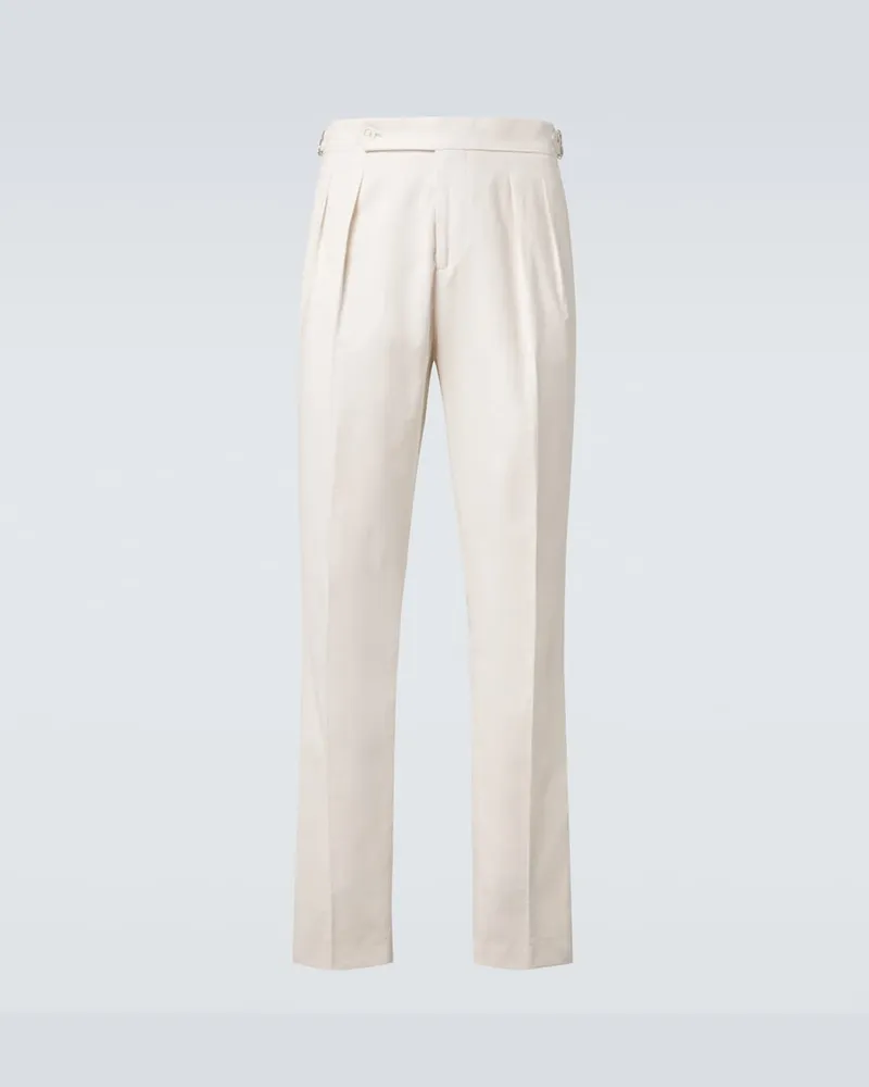 Brunello Cucinelli Gerade Hose aus Baumwolle Weiß