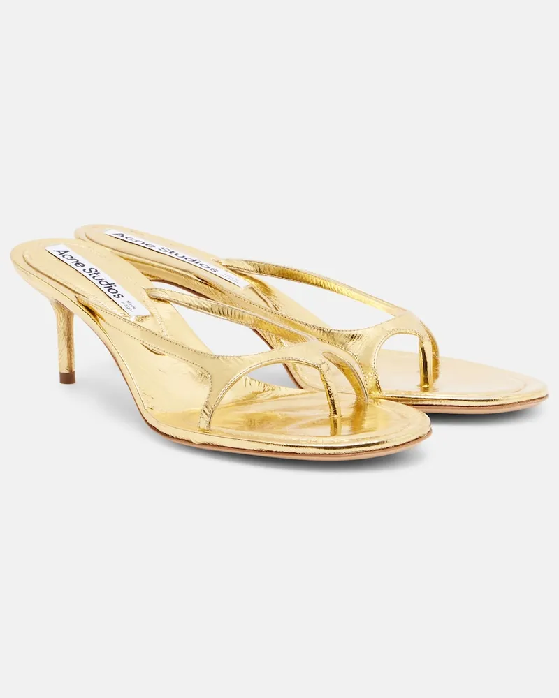 Acne Studios Sandalen aus Metallic-Leder Gold
