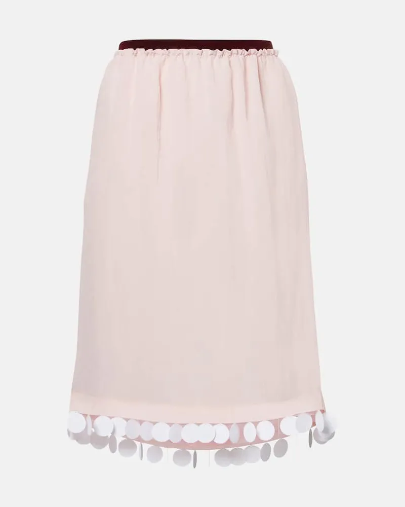 PLAN C Midirock mit Pailletten Rosa