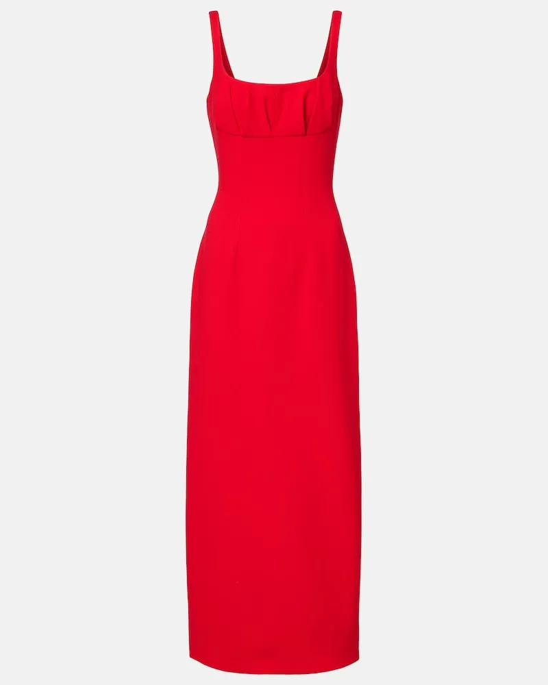 EMILIA WICKSTEAD Midikleid Jianna aus Woll-Crêpe Rot