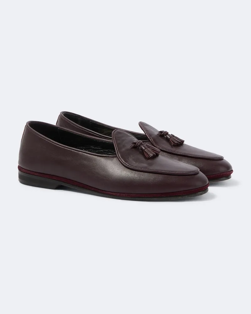 Rubinacci Loafers Marphy aus Leder Burgunderrot