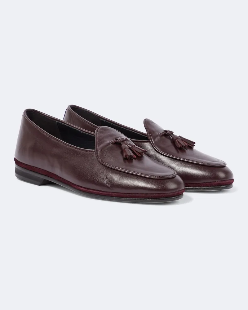 Rubinacci Loafers Marphy aus Leder Burgunderrot