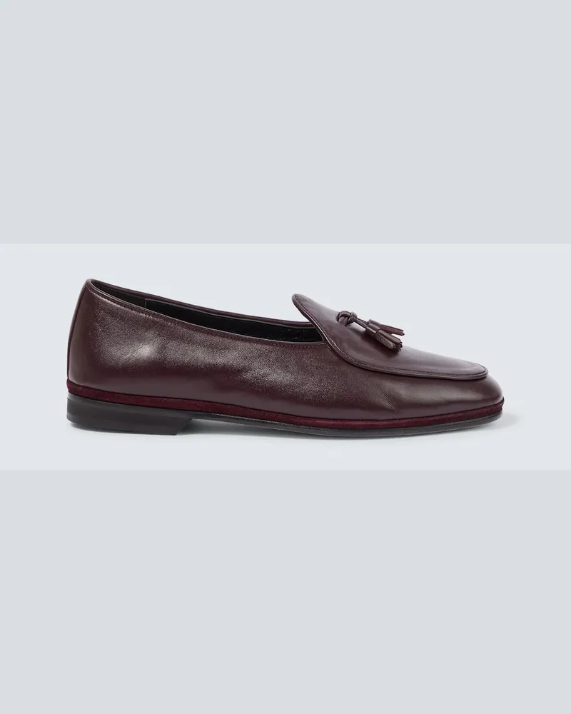 Rubinacci Loafers Marphy aus Leder Burgunderrot