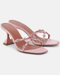 Amina Muaddi Verzierte Sandalen 70 aus Satin Pink