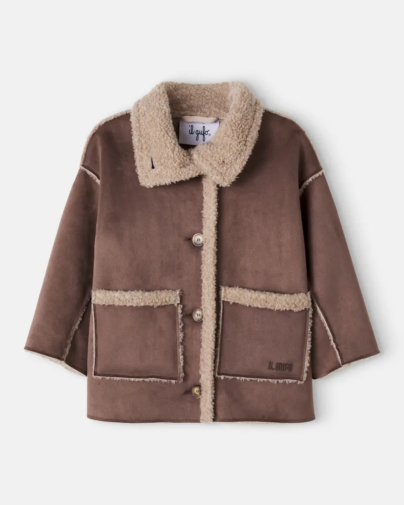 Il Gufo Jacke mit Teddyfleece Braun