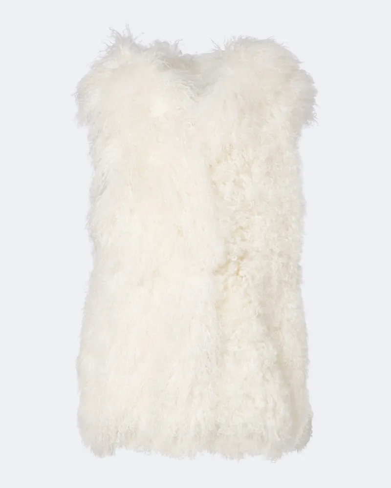 Yves Salomon Weste aus Shearling Weiß