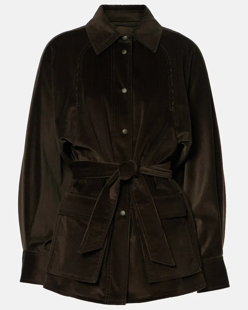 Max Mara Jacke Mattia aus Baumwoll-Cord Grün