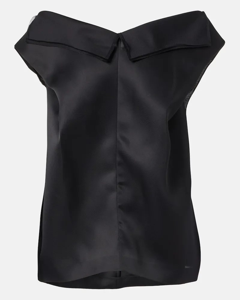 KHAITE Off-Shoulder-Top Selly aus Seide Schwarz