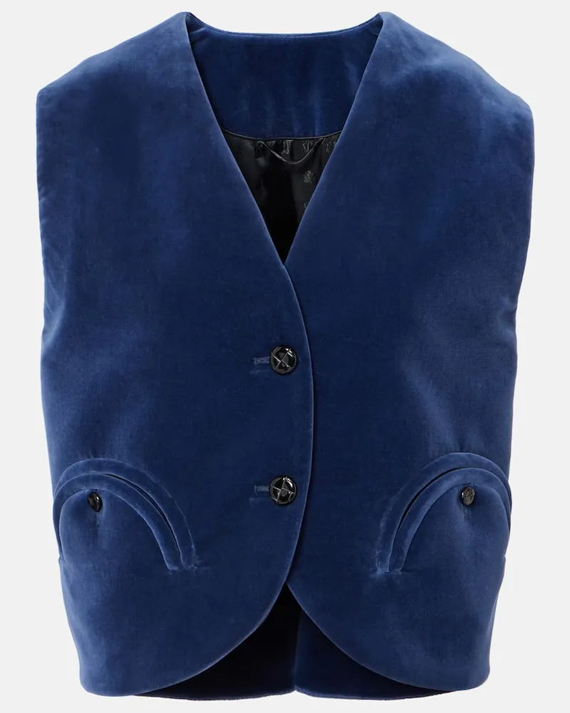 Blazé Milano Blazé Milano Weste Jealousy Gliss aus Baumwollsamt Blau