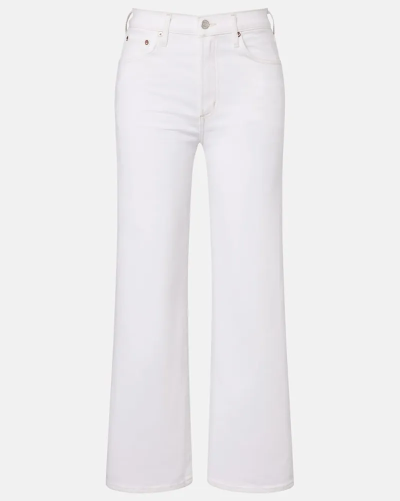 AGOLDE Wide-Leg Jeans Harper Crop Weiß